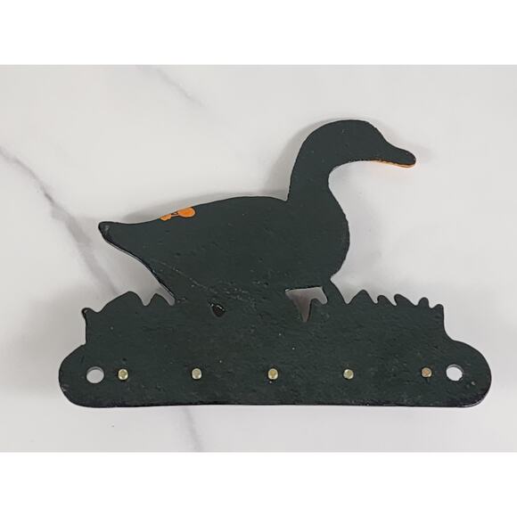 Retro Cast Iron Key Holder Ducking Duck 80's Wall Key Hook 5 1/2" Vintage - Picture 9 of 11